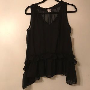 Bar III see through black tank top